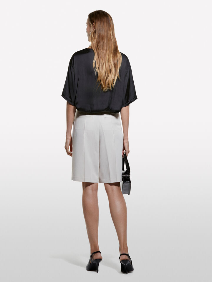 Blusa nera over fit in satin - bluse da donna - Nero | Sisley image number 2